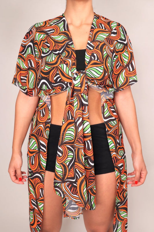 Deezcuts Open Front Short Kimono