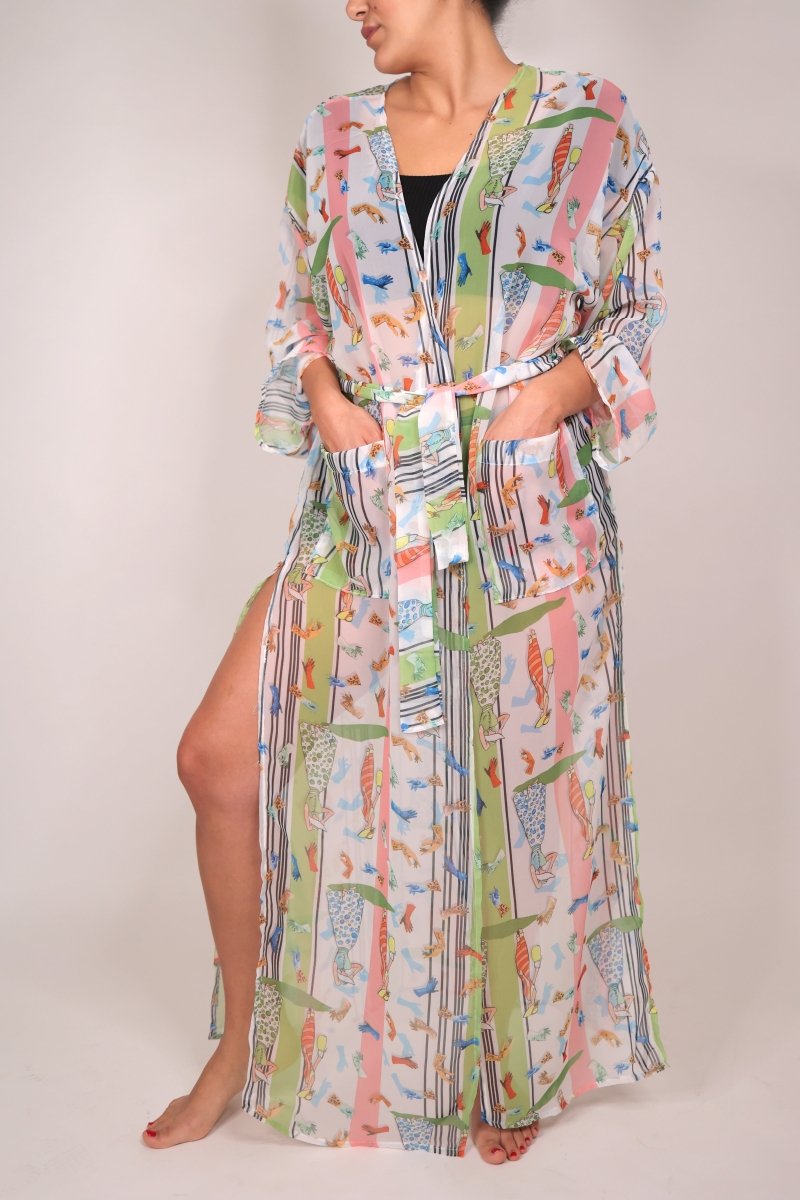 Deezcuts Tie Front Kimono